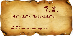 Török Malakiás névjegykártya